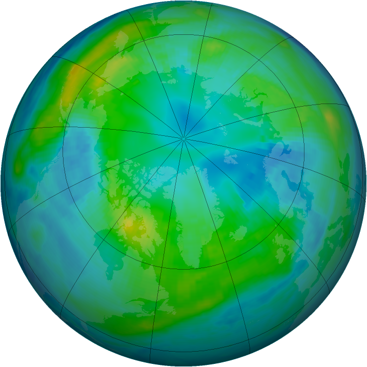 Arctic ozone map for 23 October 1998